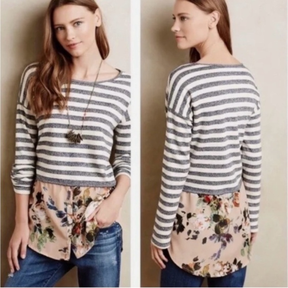 Anthropologie‎ Postmark Layered Ginny Sweater